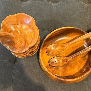 Natural Wooden Serveware Set